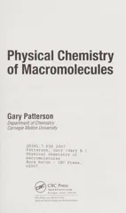 Physical Chemistry of Macromolecules