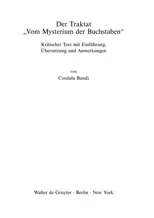 Der Traktat "Vom Mysterium der Buchstaben"