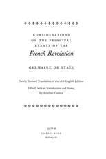 Considerations on the Principal Events of the French Revolution