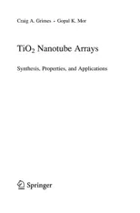 Tio2 Nanotube Arrays