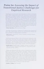 Assessing the Impact of Transitional Justice