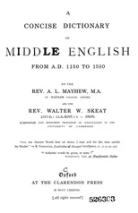 A Concise Dictionary of Middle English