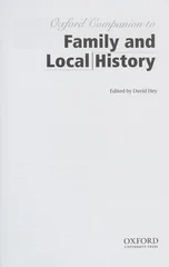 The Oxford Companion to Family and Local History