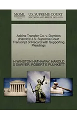 Adkins Transfer Co. V. Dornbos (Harold) U.S. Supreme Court Transcript of Record with Supporting Pleadings