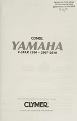 Yamaha V-Star 1300 Series Motorcycle (2007-2010) Service Repair Manual