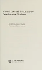 Natural Law and the Antislavery Constitutional Tradition