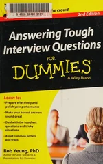 Answering Tough Interview Questions For Dummies, UK Edition