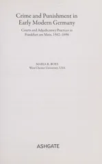 Crime and Punishment in Early Modern Germany