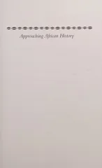 Approaching African History