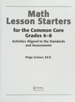 Math Lesson Starters for the Common Core, Grades 6-8