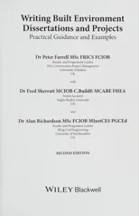 Writing Built Environment Dissertations and Projects