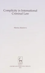 Complicity in International Criminal Law