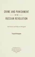 Crime and Punishment in the Russian Revolution
