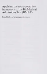 Applying the Socio-Cognitive Framework to the BioMedical Admissions Test