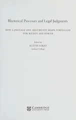 Rhetorical Processes and Legal Judgments