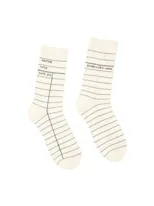 Library Card (White) Socks - Large