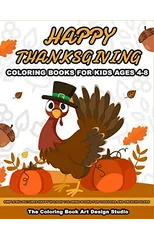 Thanksgiving Coloring Books for Kids Ages 4-8