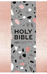 NIV Pocket Rose Gold Terrazzo Soft-tone Bible with Zip