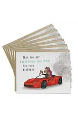 6-Pack Em & Friends Pony Ferrari Pizza Card