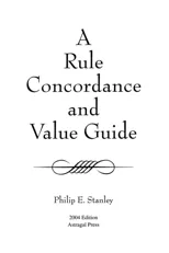 A Rule Concordance and Value Guide