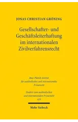 Gesellschafter- und Geschaftsleiterhaftung im internationalen Zivilverfahrensrecht