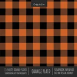 Orange Plaid Scrapbook Paper Pad 8x8 Decorative Scrapbooking Kit for Cardmaking Gifts, DIY Crafts, Printmaking, Papercrafts, Check Pattern Designer Paper