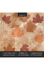 Autumn Fall Scrapbook Paper Pad 8x8 Decorative Scrapbooking Kit for Cardmaking Gifts, DIY Crafts, Printmaking, Papercrafts, Leaves Pattern Designer Paper