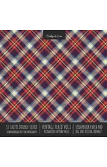 Vintage Plaid 1 Scrapbook Paper Pad 8x8 Scrapbooking Kit for Cardmaking Gifts, DIY Crafts, Printmaking, Papercrafts, Decorative Pattern Pages