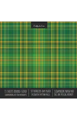 St. Patrick's Day Plaid Scrapbook Paper Pad 8x8 Scrapbooking Kit for Cardmaking Gifts, DIY Crafts, Printmaking, Papercrafts, Green Decorative Pattern Pages