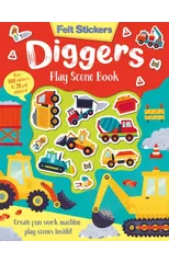 Felt Stickers Diggers Play Scene Book