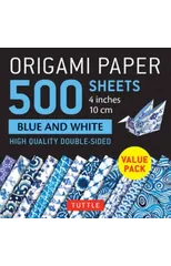 Origami Paper 500 sheets Blue and White 4" (10 cm)
