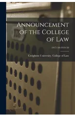 Announcement of the College of Law; 1917/18-1919/20