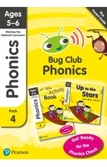 Phonics - Learn at Home Pack 4 (Bug Club), Phonics Sets 10-12 for ages 5-6 (Six stories + Parent Guide + Activity Book)