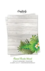 Floral Rustic Wood Stationery Paper