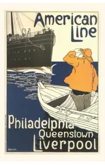 Vintage Journal American Ocean Liner Travel Poster