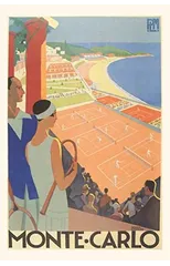 Vintage Journal Badminton Court, Monte Carlo Travel Poster