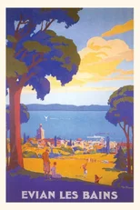 Vintage Journal Evian les Bains Travel Poster