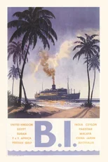 Vintage Journal B. I. Steamship Travel Poster