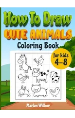 How to draw cute animals coloring book for kids 4-8