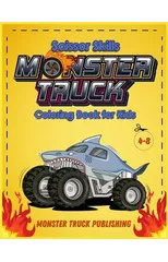 Monster Trucks Scissors Skills coloring book for kids 4-8