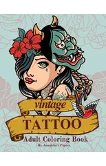 Vintage Tattoo Coloring Book