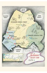 Vintage Journal Visitors Map of Tuolumne County