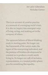 Art after Liberalism