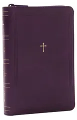 NKJV Compact Paragraph-Style Bible w/ 43,000 Cross References, Purple Leathersoft with zipper, Red Letter, Comfort Print