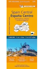 Spain Central, Extremadura, Castilla-La Mancha, Madrid - Michelin Regional Map 576