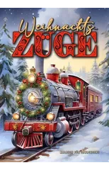 Christmas Trains Coloring Book for Adults