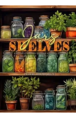 Jars in Shelves Grayscale Coloring Book for Adults