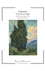 Cypresses Cross Stitch Pattern - Vincent van Gogh