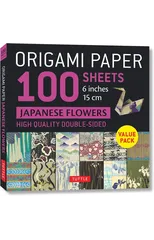 Origami Paper 100 sheets Japanese Flowers 6" (15 cm)