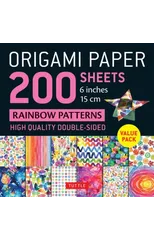 Origami Paper 200 sheets Rainbow Patterns 6" (15 cm)